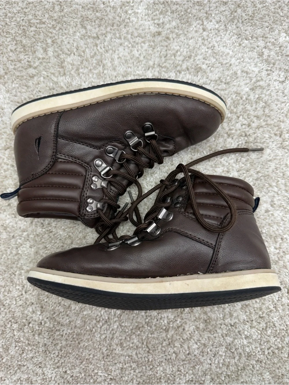 Nautica Boys Alize Youth Faux-Leather Lace-up Ankle Boots Size 1